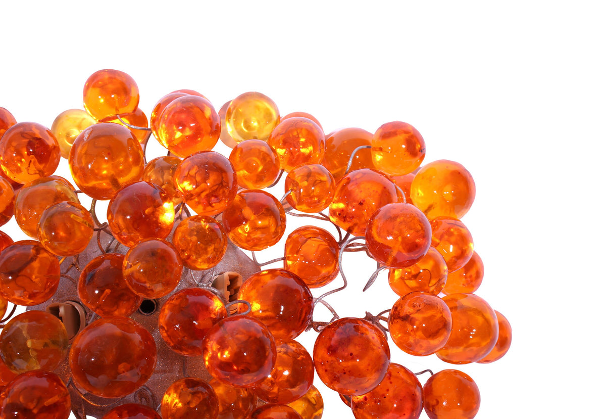 Wall sconce light with Transparent orange bubbles, up and down light for rooms, dinning room.