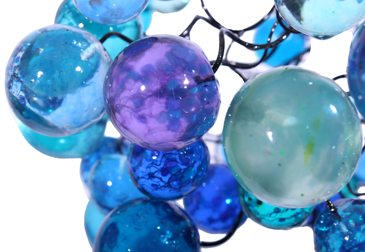 Elegant Sea Colored Bubbles Chandelier - Handmade Resin Bubble Hanging Lamp - Beautiful Lighting Fixture for Bedroom, Living Room, Kitchen -