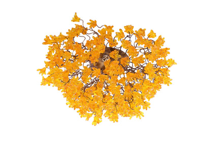 Yellow Flower Flush Mount Light, Handcrafted Resin Ceiling Fixture