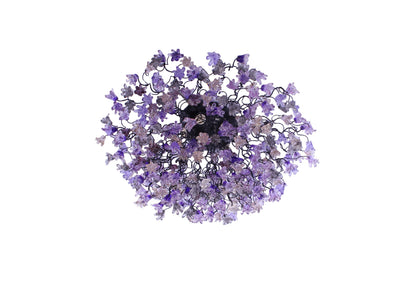 Flush mount lighting, ceiling mount light fixture with purple and gray jumping flowers , elegant sconces for ceiling or wall