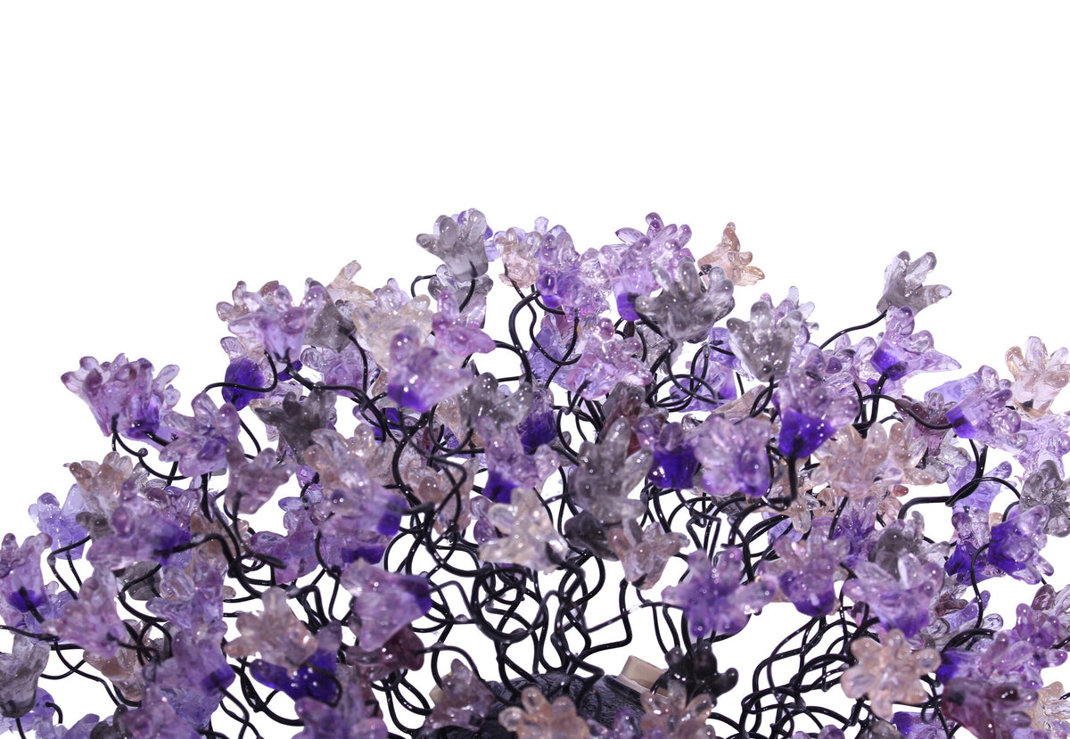 Flush mount lighting, ceiling mount light fixture with purple and gray jumping flowers , elegant sconces for ceiling or wall