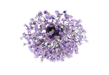Flush mount lighting, ceiling mount light fixture with purple and gray jumping flowers , elegant sconces for ceiling or wall