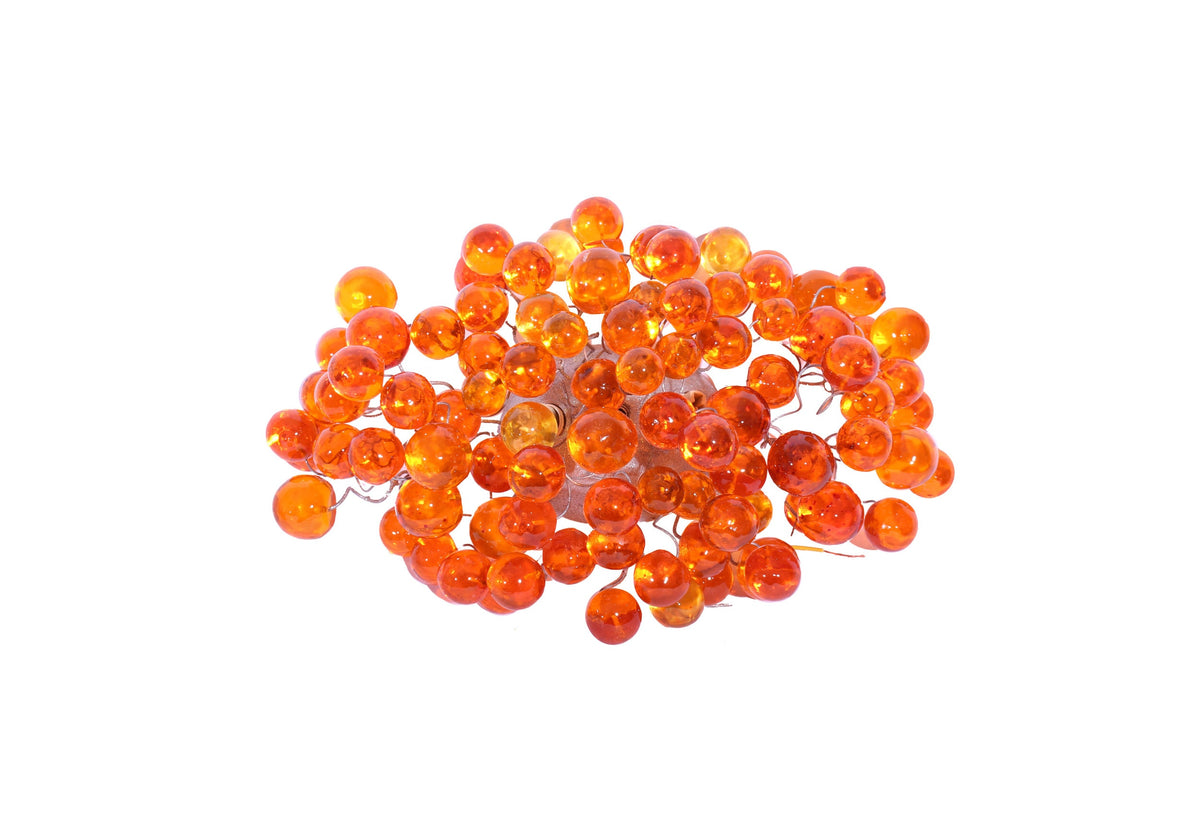 Wall sconce light with Transparent orange bubbles, up and down light for rooms, dinning room.