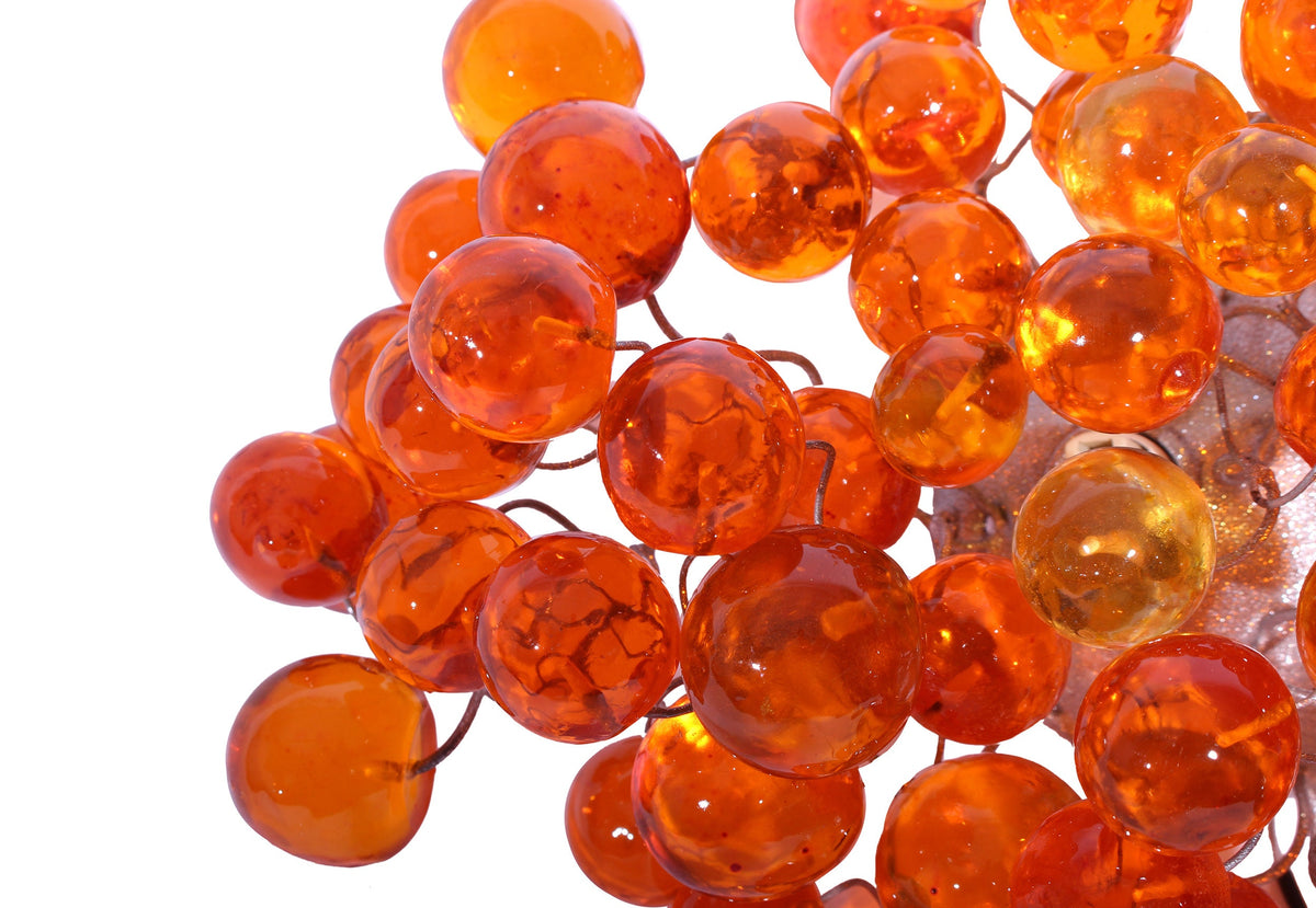 Wall sconce light with Transparent orange bubbles, up and down light for rooms, dinning room.