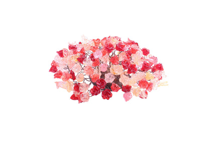 Modern wall sconce with red and pink roses for hall living room, toilet