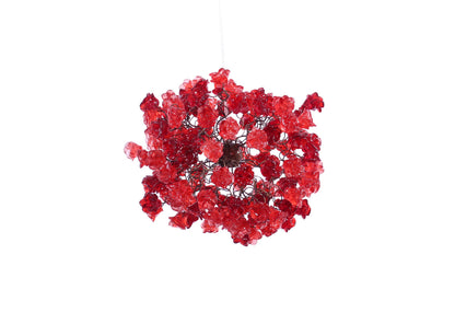 Hanging Ceiling Light with Red roses flowers for hall or over kitchen island, home decor, romantic and unique light.