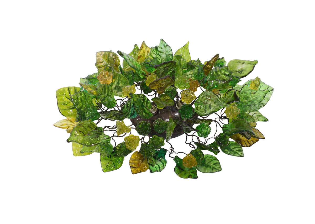 Wall Sconce lighting with shades of green color flowers and leaves for hall living room, toilet over a mirror