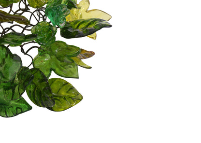 Wall Sconce lighting with shades of green color flowers and leaves for hall living room, toilet over a mirror