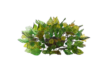 Wall Sconce lighting with shades of green color flowers and leaves for hall living room, toilet over a mirror