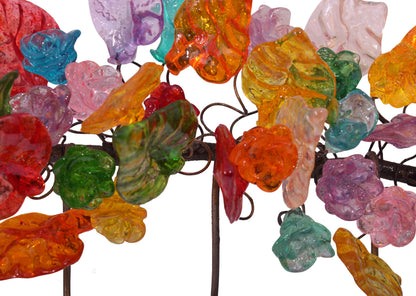 Decorative Bronze Wall Hook: Handmade Colorful Resin Flowers Coat Hanger