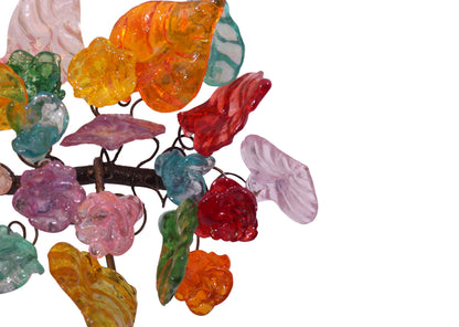 Decorative Bronze Wall Hook: Handmade Colorful Resin Flowers Coat Hanger