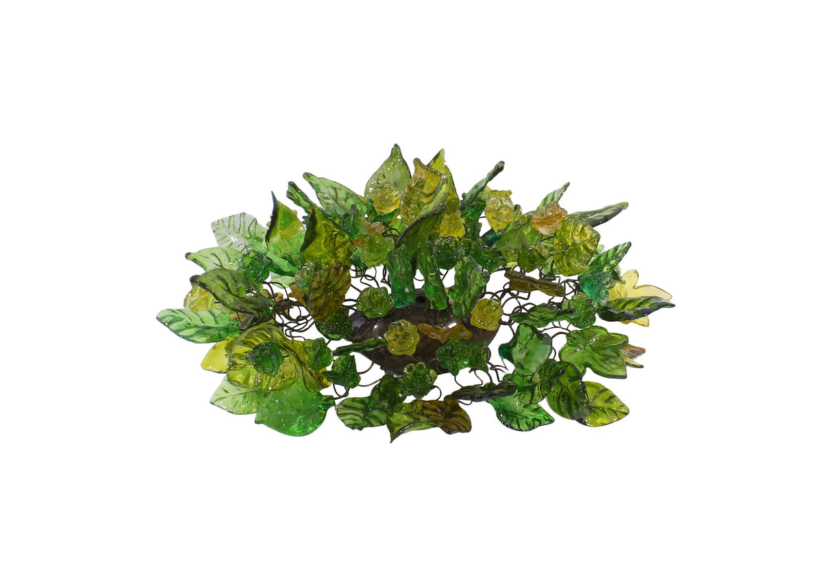 Wall Sconce lighting with shades of green color flowers and leaves for hall living room, toilet over a mirror
