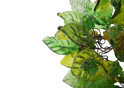 Wall Sconce lighting with shades of green color flowers and leaves for hall living room, toilet over a mirror