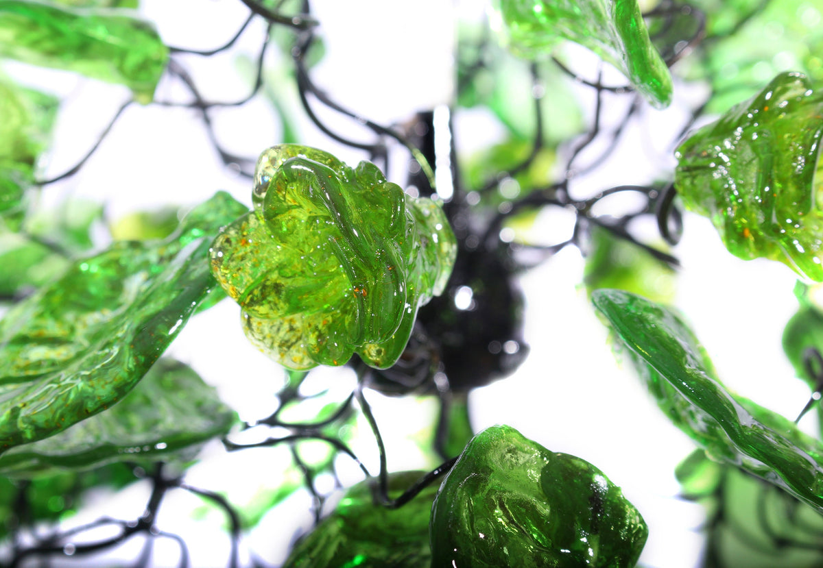 Unique Green pendant lighting, Ceiling Pendant lights with flowers and leaves.