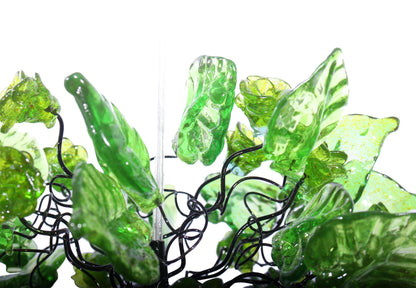 Unique Green pendant lighting, Ceiling Pendant lights with flowers and leaves.