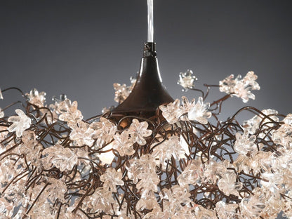Ceiling lamp, hanging light, chandelier with Transparent clear jumping flowers for living room, Dining Room light.light fixture