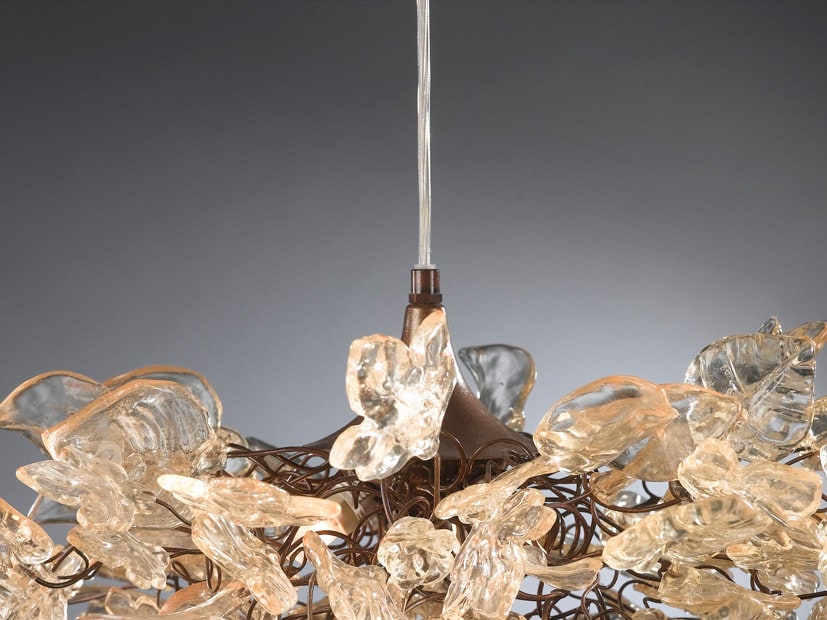 Lighting hanging Chandeliers with light gold flowers and leaves for living room, children room