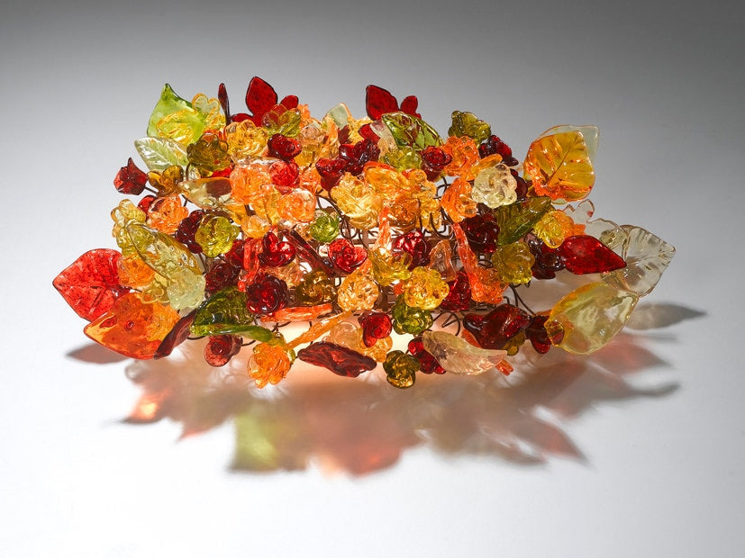 Wall lighting - wall Sconce up and down lighting with Warm colors of flowers and leaves, up and down light a unique sconce light