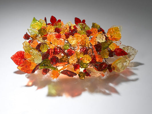 Wall lighting - wall Sconce up and down lighting with Warm colors of flowers and leaves, up and down light a unique sconce light