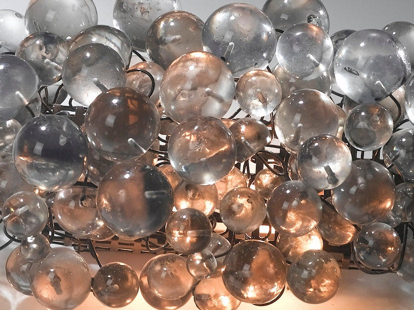 Wall sconce light with Transparent gray bubbles, up and down light for rooms, dinning room.