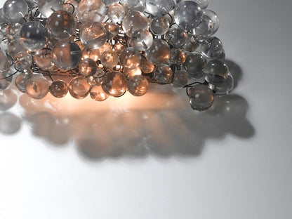 Wall sconce light with Transparent gray bubbles, up and down light for rooms, dinning room.