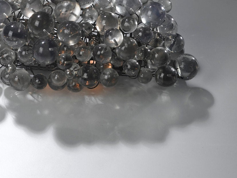 Wall sconce light with Transparent gray bubbles, up and down light for rooms, dinning room.