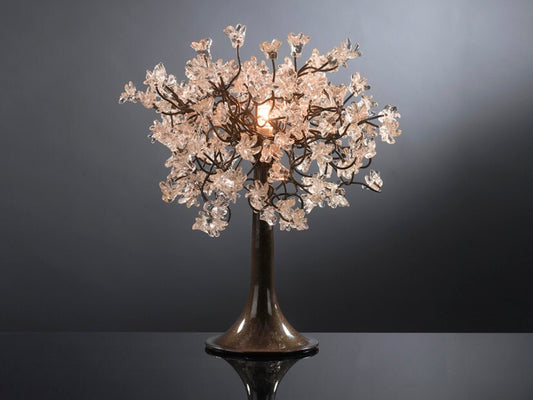 Clear Table Lamp, modern desk lamp with clear Jumping Flowers , flowers bedside table lamp.