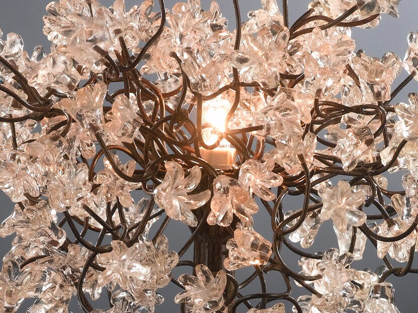 Clear Table Lamp, modern desk lamp with clear Jumping Flowers , flowers bedside table lamp.