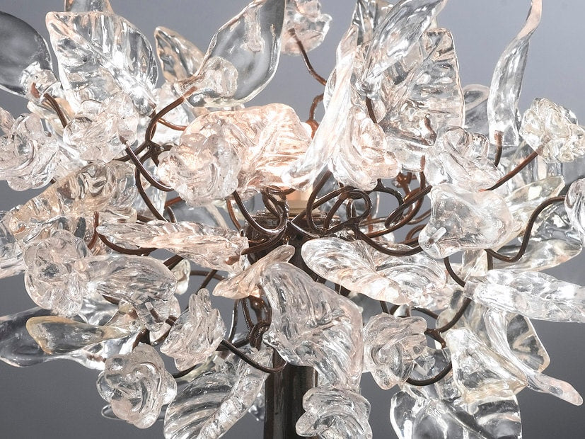 Modern table lamp, decorative table lamp with Clear flowers and leaves, bedside lamp , lighter for desk or bedside table.