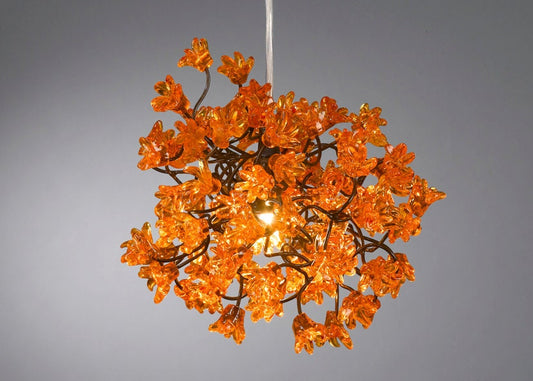 Pendant lights with jumping Orange flowers for bedroom, bathroom, toilette or kitchen island .