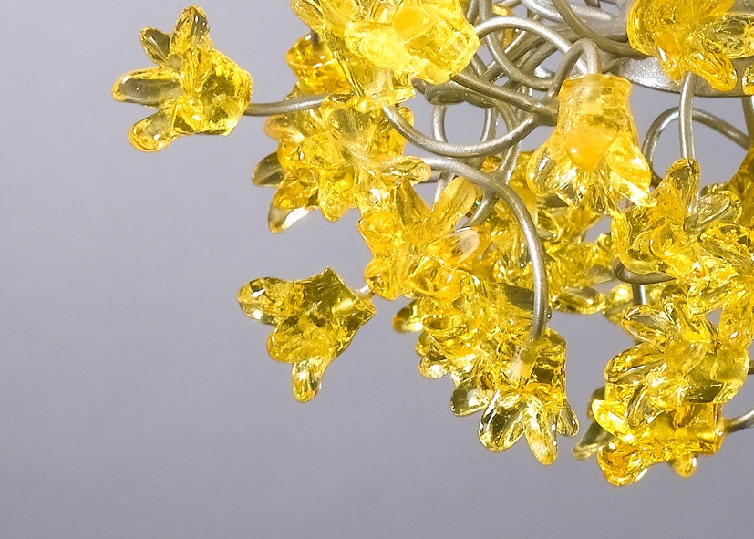 Yellow flowers Hanging Lights for hall, bathroom, bedside lamp.