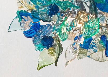 Pendant Lighting, Sea color flowers and leaves Ceiling Lamp for hall, bedroom or kitchen island lighting.