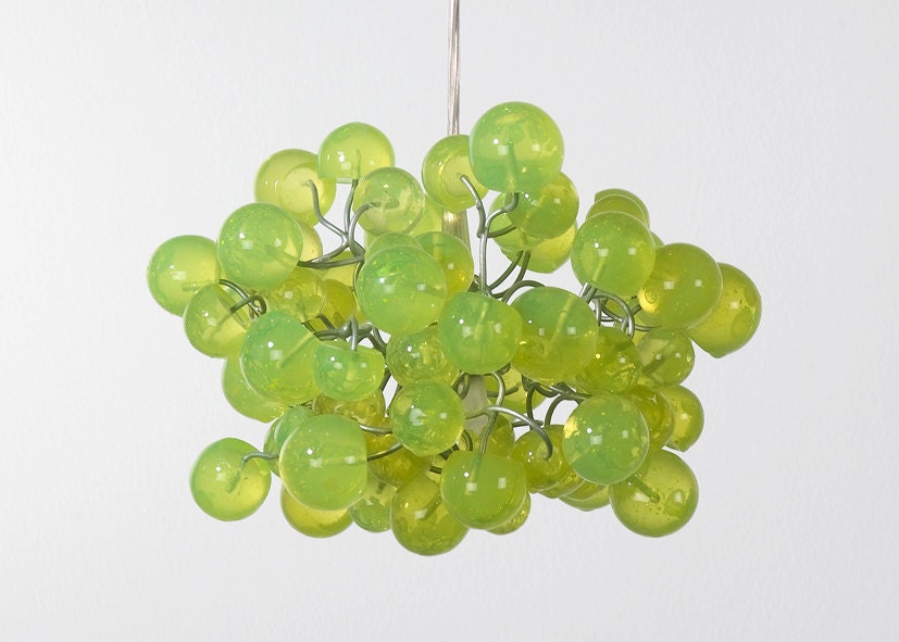 Pendant lighting with Lemon Green bubbles Light Fixture chandelier for hall, bathroom, bedroom or children place.