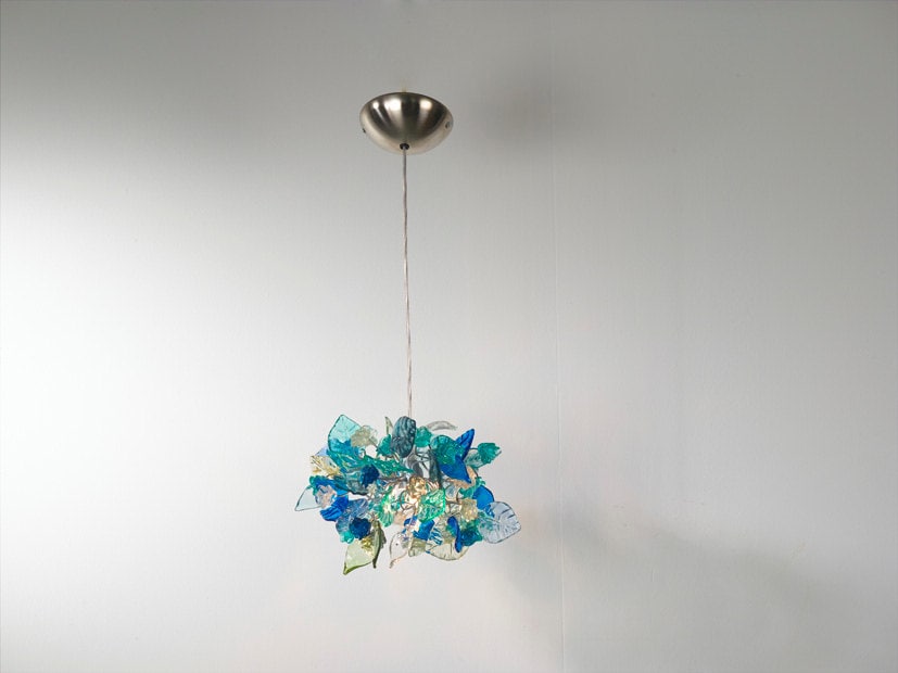 Pendant Lighting, Sea color flowers and leaves Ceiling Lamp for hall, bedroom or kitchen island lighting.