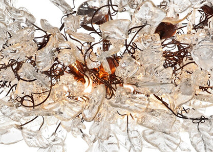 Large Hanging Lights with Natural clear flowers and leaves for Dining Room table, bedroom or living room. chandelier lighting
