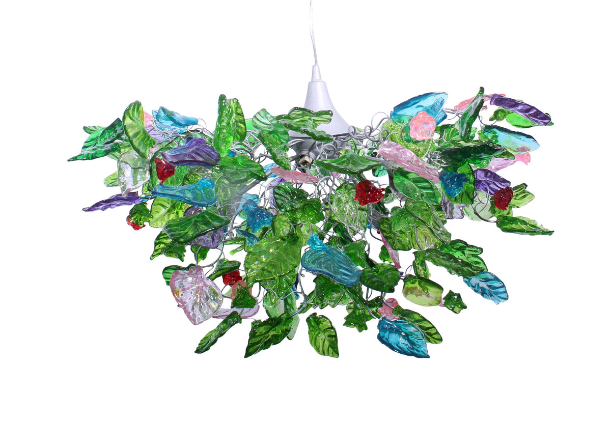 Unique Chandelier with green color flowers and leaves for Dining Room, hall or bedroom.
