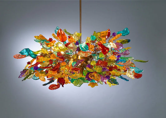 Lighting Colorful flowers and leaves Hanging Chandeliers for Dining Room