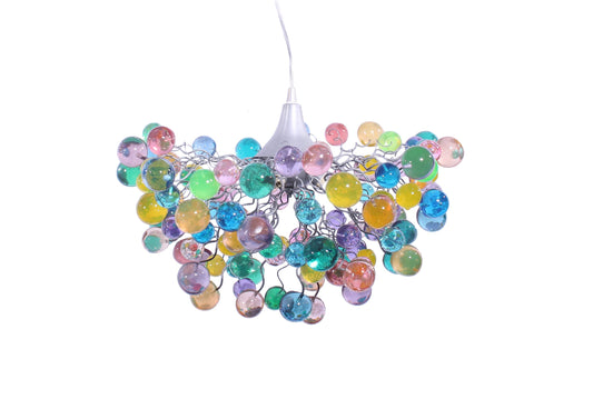 Pastel Bubble Chandelier: Handmade Resin Hanging Light