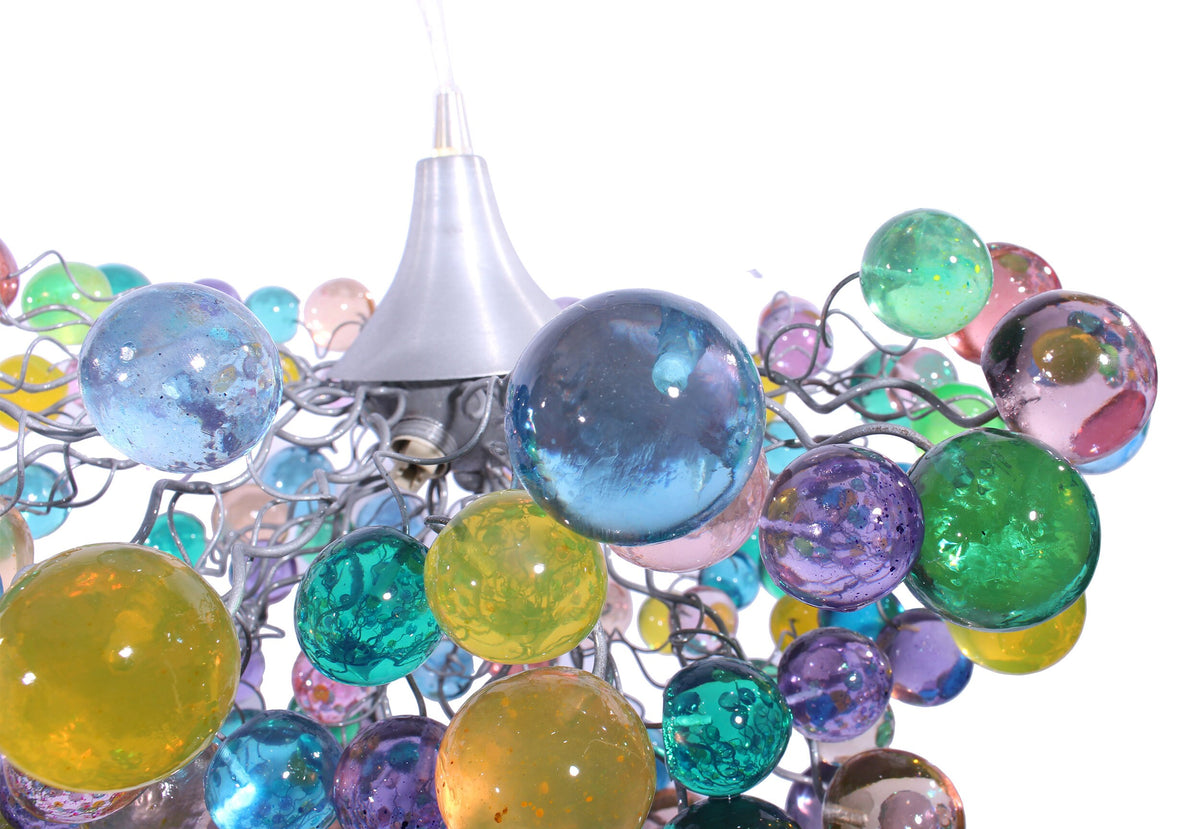 Pastel Bubble Chandelier: Handmade Resin Hanging Light