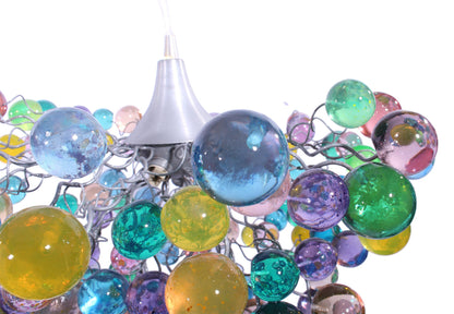 Pastel Bubble Chandelier: Handmade Resin Hanging Light