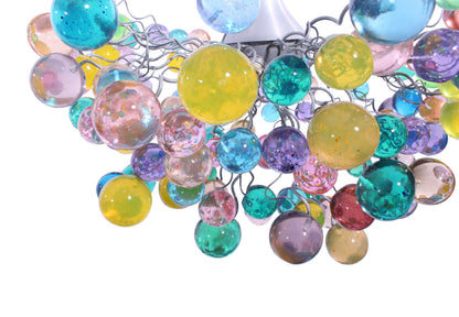 Pastel Bubble Chandelier: Handmade Resin Hanging Light