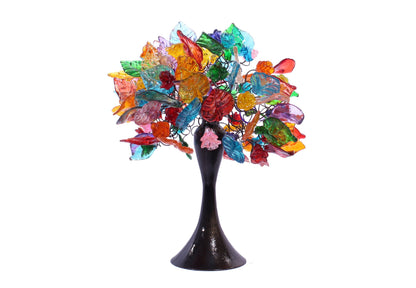 Bedside Table Lamp, modern table lamp with multi color flowers and leaves