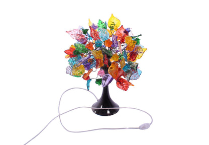 Bedside Table Lamp, modern table lamp with multi color flowers and leaves