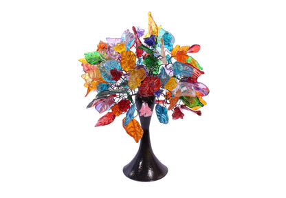 Bedside Table Lamp, modern table lamp with multi color flowers and leaves