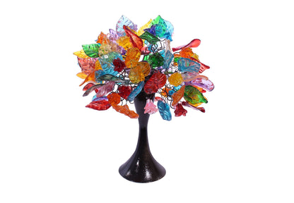 Bedside Table Lamp, modern table lamp with multi color flowers and leaves