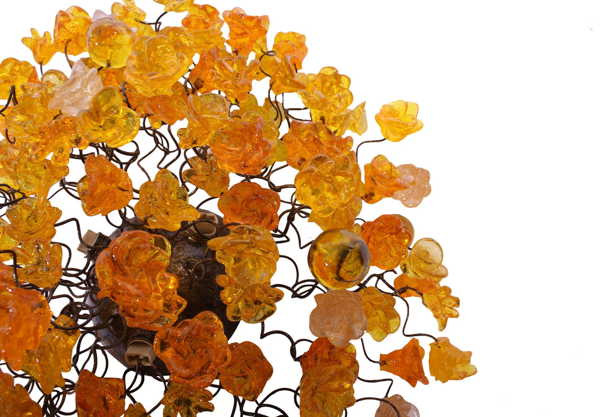 Flush mount lighting, ceiling mount light fixture with yellow roses flowers , elegant sconces for ceiling or wall