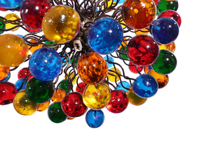Luxurious Rainbow Bubble Ceiling Light Fixture for Bedroom, Living Room & Dining Room - Elegant Handmade Resin Balls Chandelier with