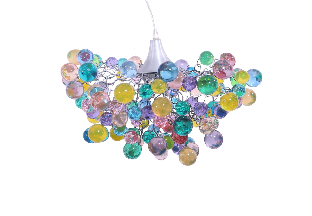 Pastel Bubble Chandelier: Handmade Resin Hanging Light