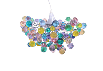 Pastel Bubble Chandelier: Handmade Resin Hanging Light