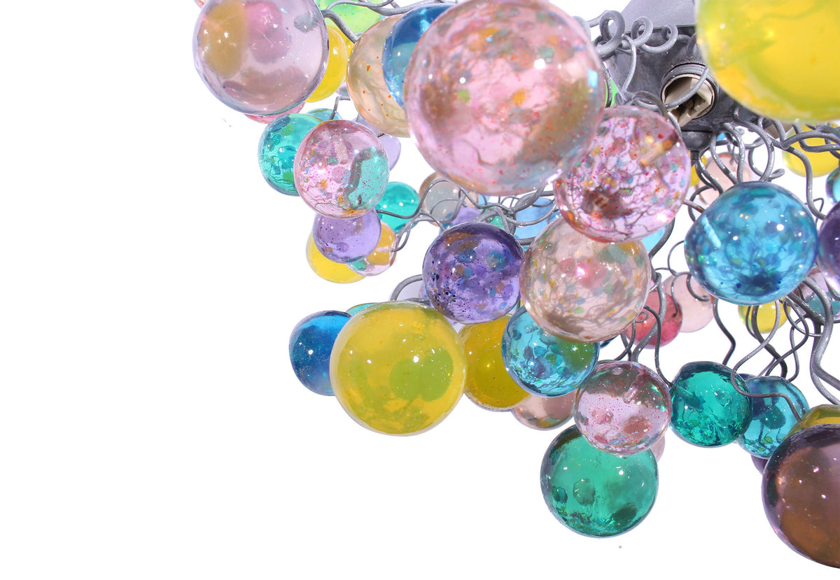 Pastel Bubble Chandelier: Handmade Resin Hanging Light